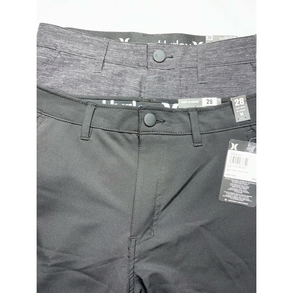 NWT Hurley Hybrid Walk Shorts 9.5"Inseam Mens Size 28 Gray And Black Lot Of 2